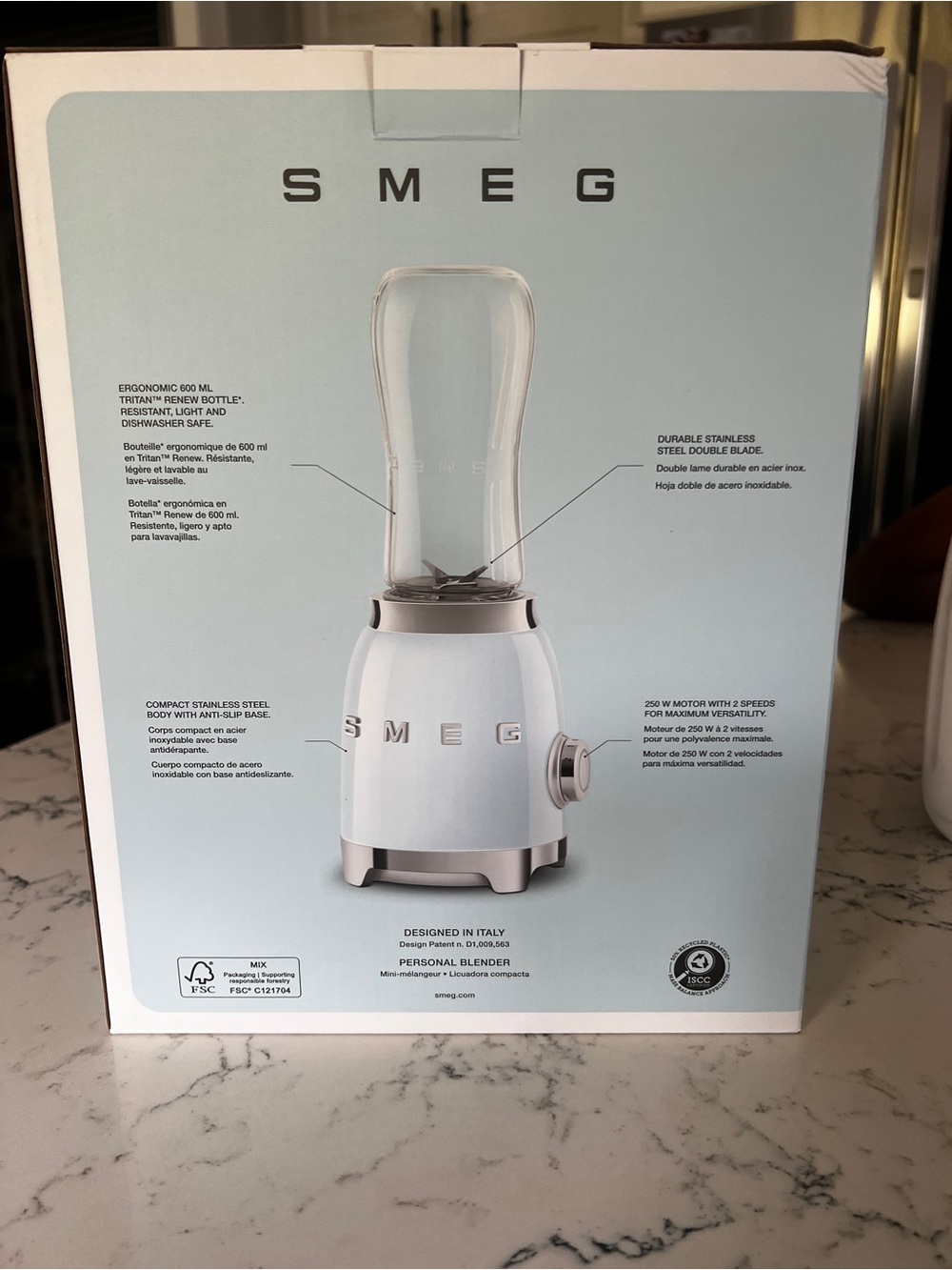 SMEG Light Blue Personal Blender - Retro-Style Countertop Blender